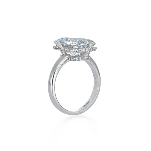 7-Carat Lab-Grown Cushion Brilliant Diamond Hidden Halo Engagement Ring